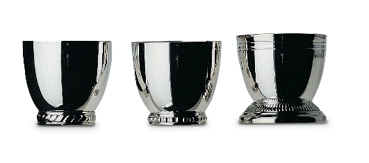 Coquetier perles argent